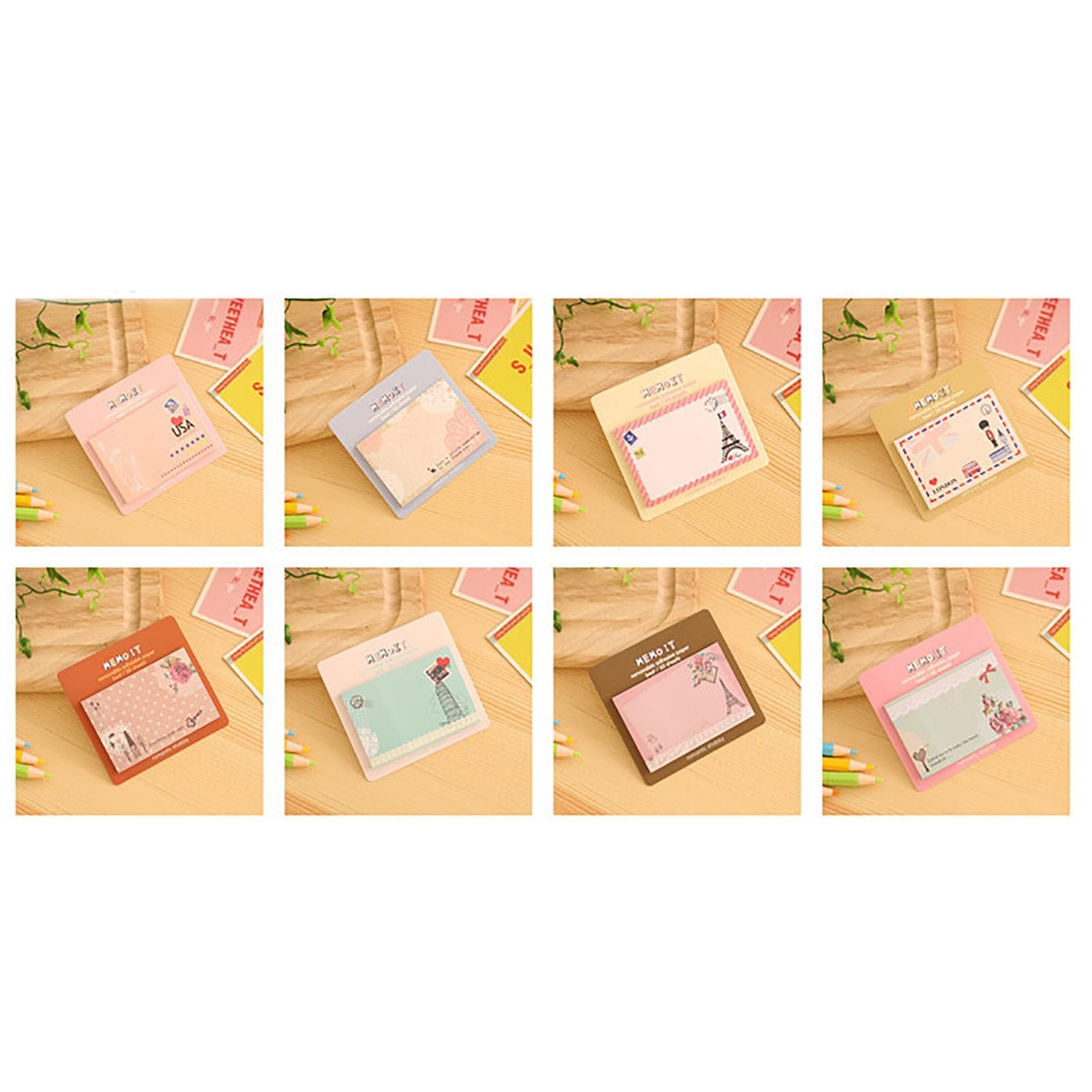 Cute Cartoon Sticky Notes Portable 20 Sheet Self Stick Notes Creative Square NotepadEuropean