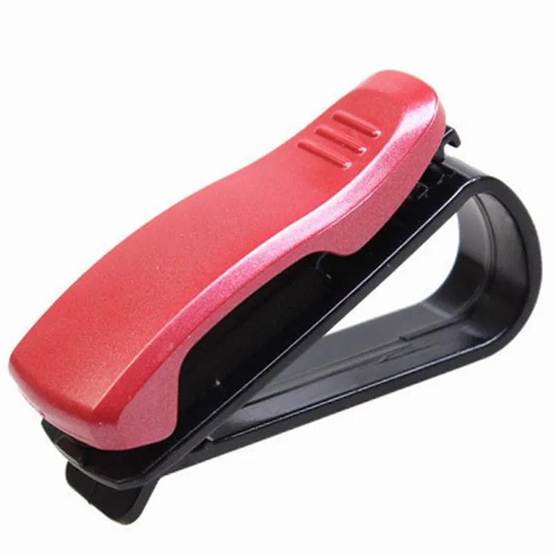 Car Glasses Ticket Clip Auto Vehicle Card Ticket Holder Pen Clip S Shape A red