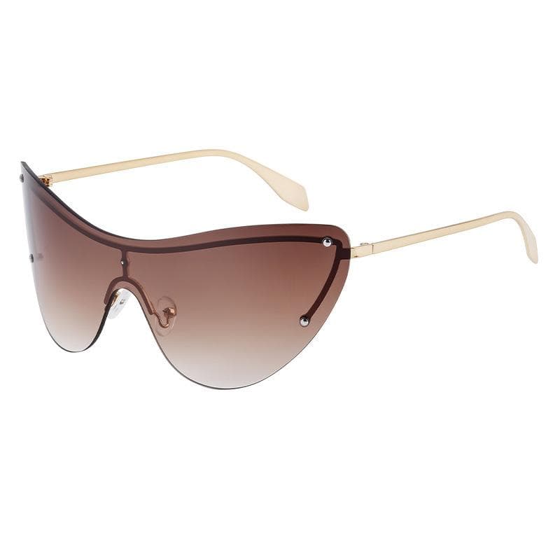 New Rimless Cat Eyes Sunglasses UV400 Y2K Brand Design for Women Men Outdoor Sports Cycling Hiking as the picture