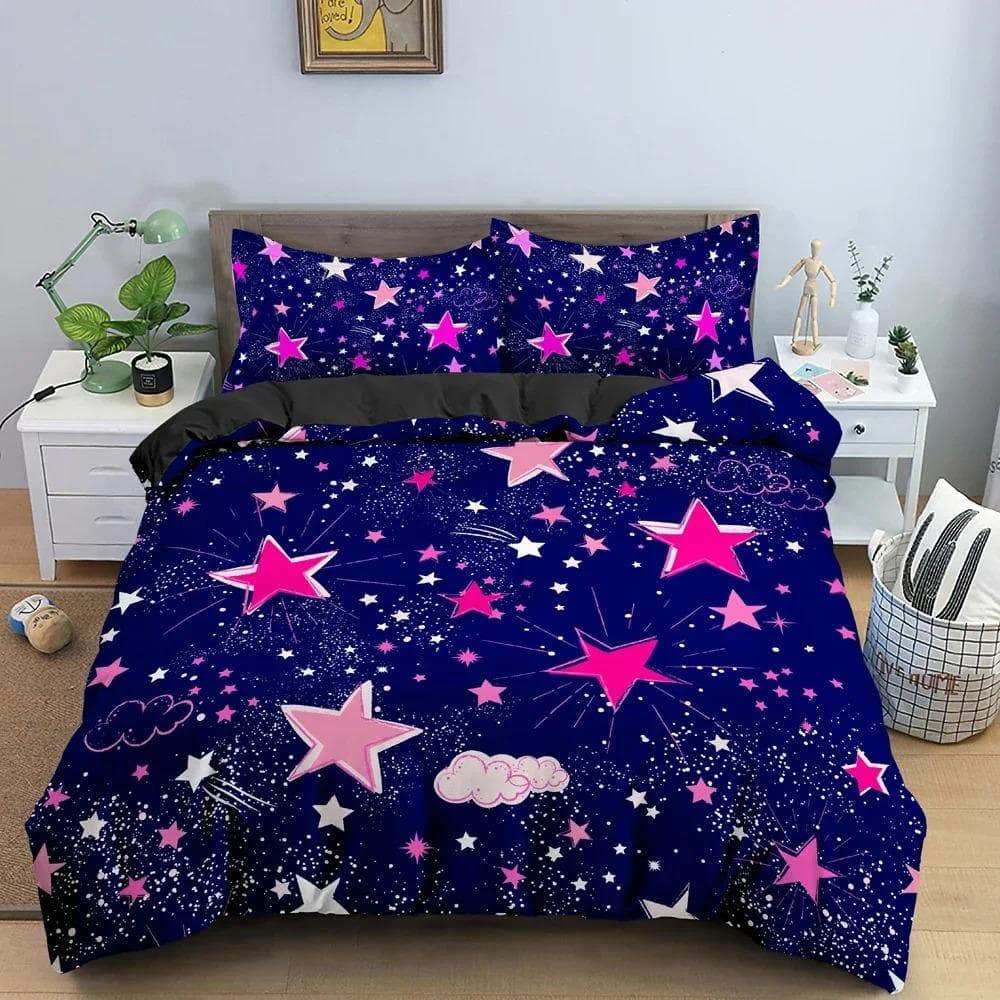 Star Pattern Duvet Cover Colorful Stars Print Quilt Covers For Bedroom Single Twin Queen King Bedding Set Home Decor AU King 240x210cm