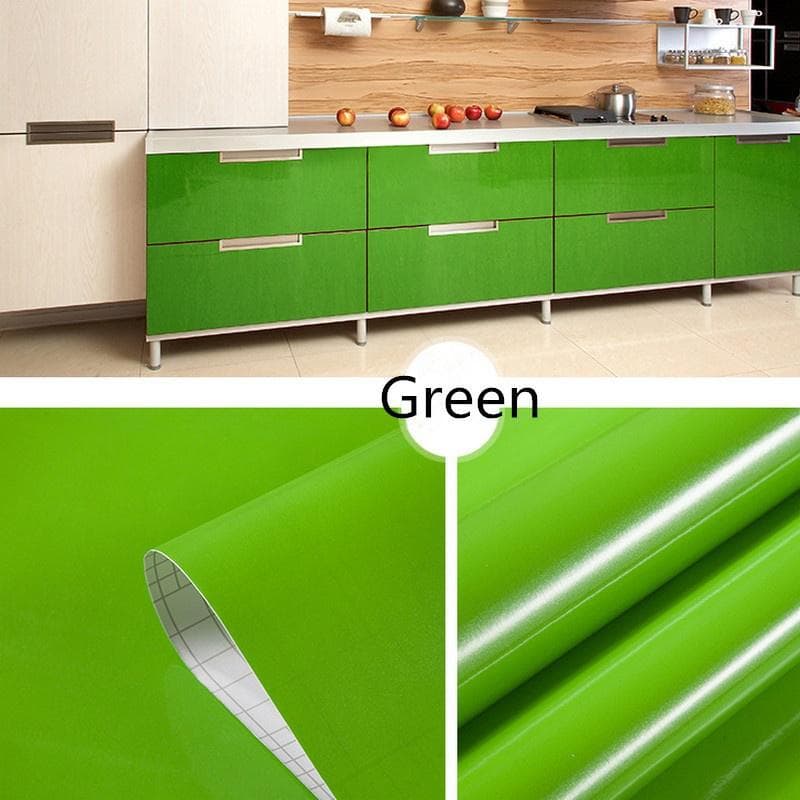 Self Adhesive Thick Furniture Renovation Bathroom Kitchen Cabinet Countertop Wall Sticker green