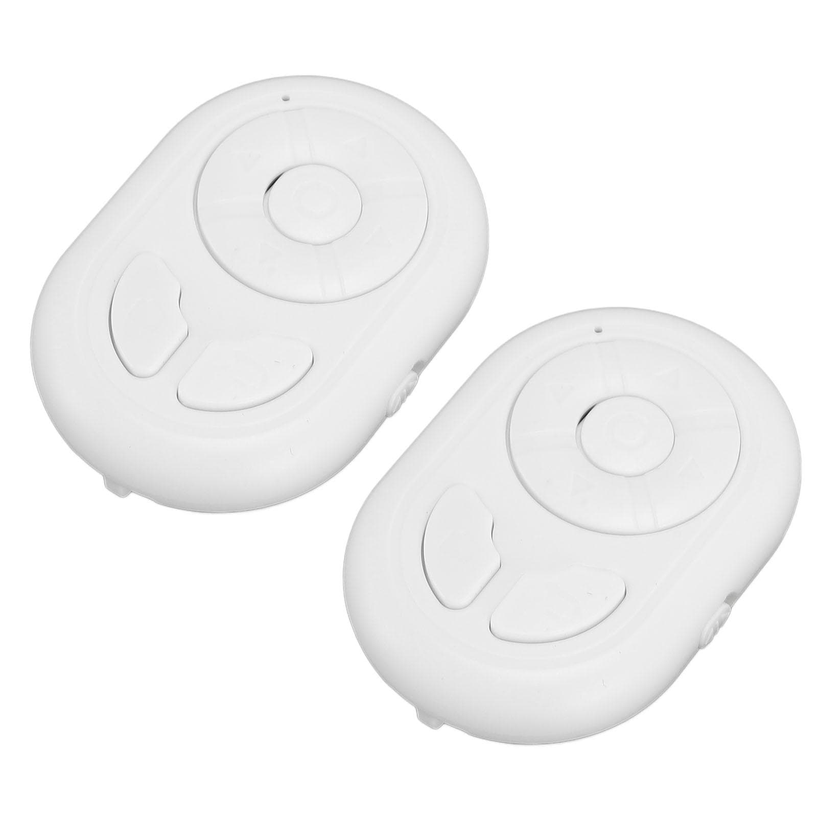 2PCS Remote Control Page Turner BT5.3 Scrolling Remote Control Wireless Camera Video Remote Shutter white