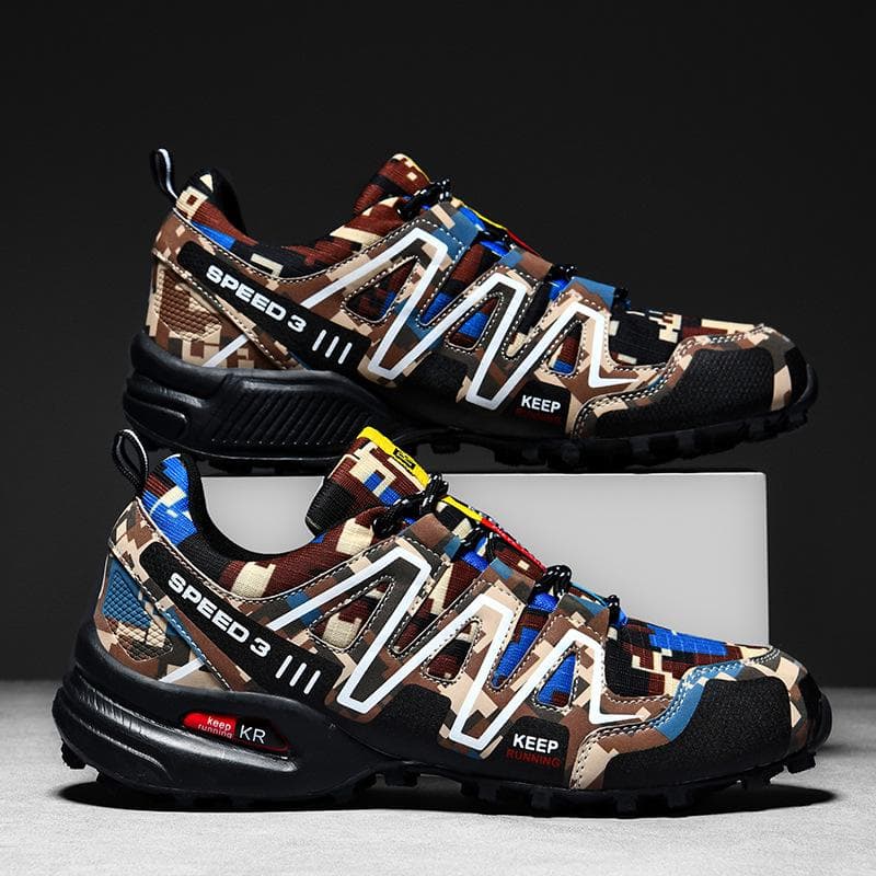 Men's Outdoor Hiking Shoes Breathable Large Size 42-48, Anti-Slip Trail Running Sneakers for Cross-Country Travel, Durable Lightweight Footwear 48