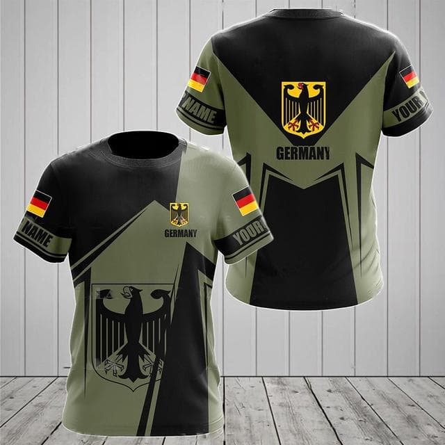 German Men's T-shirt Street Casual Top German Flag Print Oversize Shirts Street Hip Hop Harajuku Vintage Clothes O-neck Pullover XL