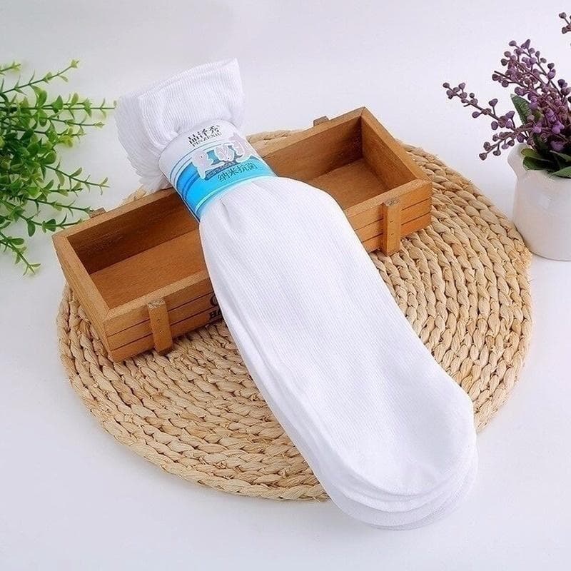 24/18/10/6pcs Men Formal Breathable Long Socks Comfortable Casual Anti-Bacterial Deodorant Stockings (Without Box) 12pcs-6Pairs white