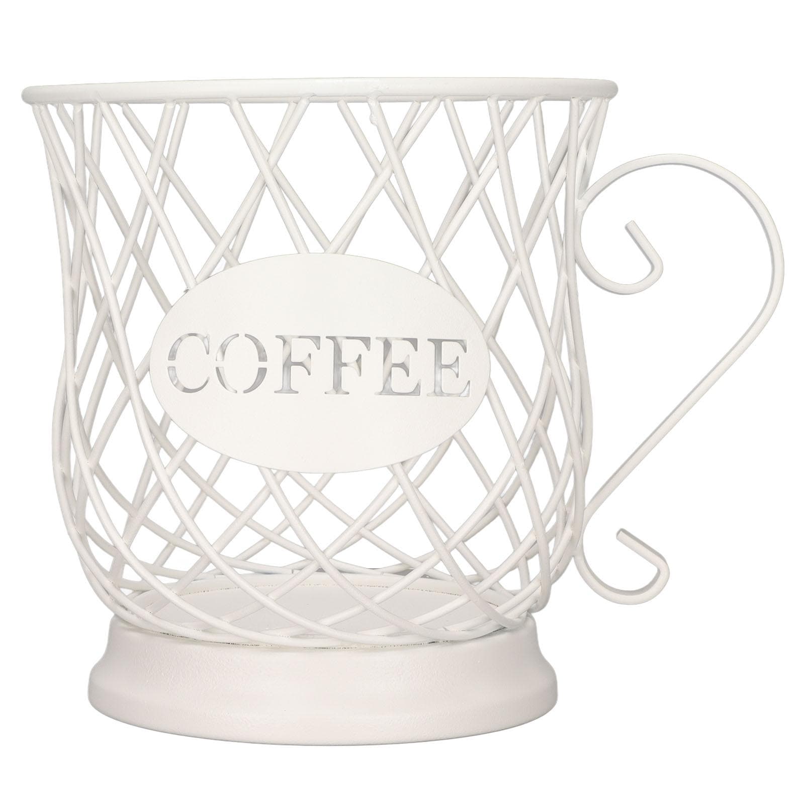 Iron Coffee Pod Holder Organizer Large Capacity Coffee Capsule Storage Basket for Home Office