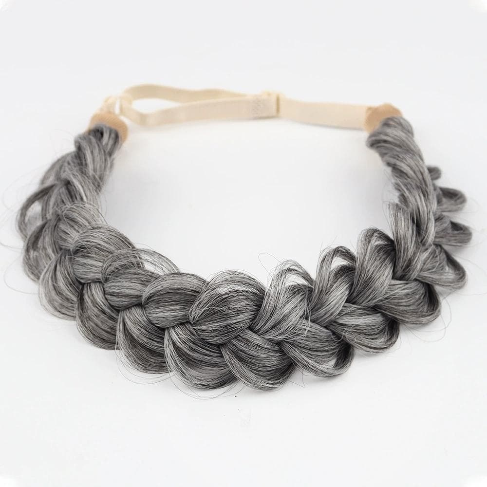 Synthetic Premium Adjustable Handmade Braided Elastic Band Hair Fashion Braiding Hair Headband Headwear For Women 1Pcs/Lot gray