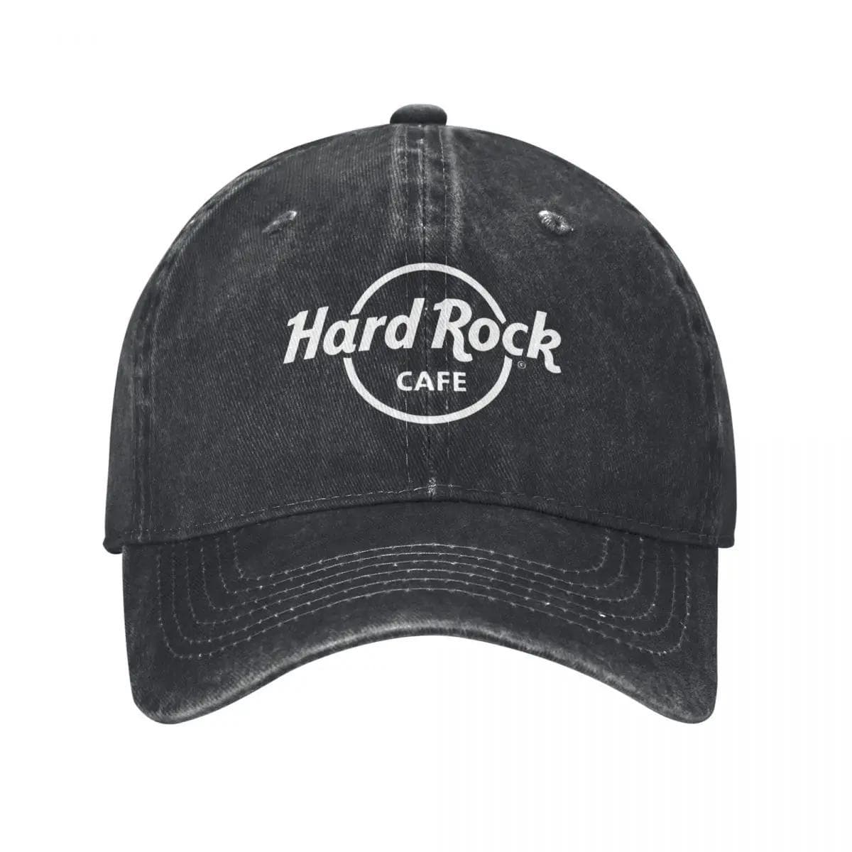 Hard Rock Logo Cafes Baseball Cap Vintage Distressed Denim Washed Restaurant Bar Cap Men Women Outdoor All Hat Adjustable black