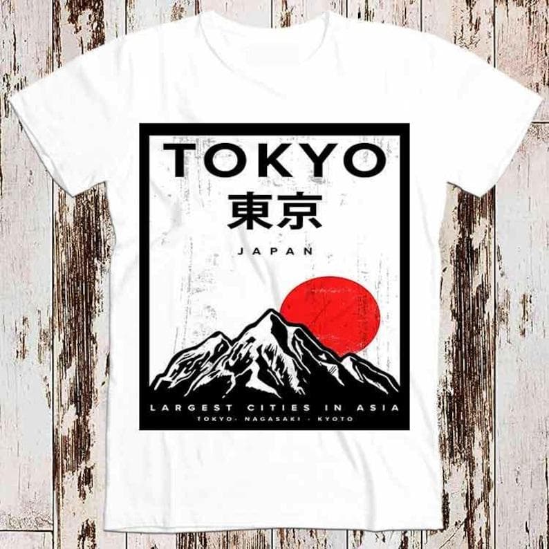 230 Gsm 100% Cotton Tokyo Kyoto Nagasaki Japan City Asia Super Cool Best Gift Top Tee T Shirt 8917 S white