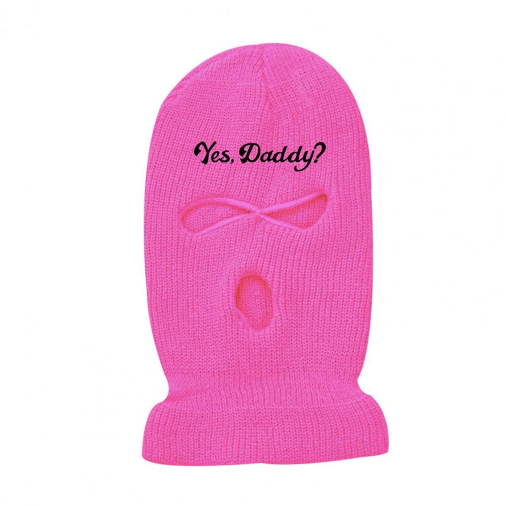 Fall Winter Cycling Face Hood Knitted High Elasticity Unisex Solid Color Introverted People Motorcycle Windproof Full Face Prote One Size rose red