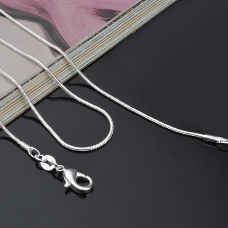 European Style Snake Chain Necklace 60 cm silver
