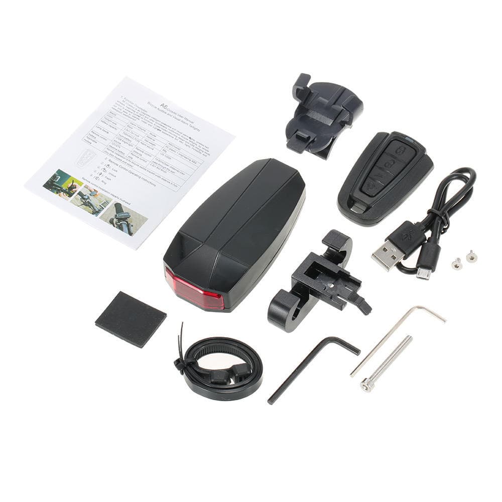 Bike Taillights Intelligent Anti-Theft Bicycle Tail Light Alarm LED Cycling Strobe Warning Electric