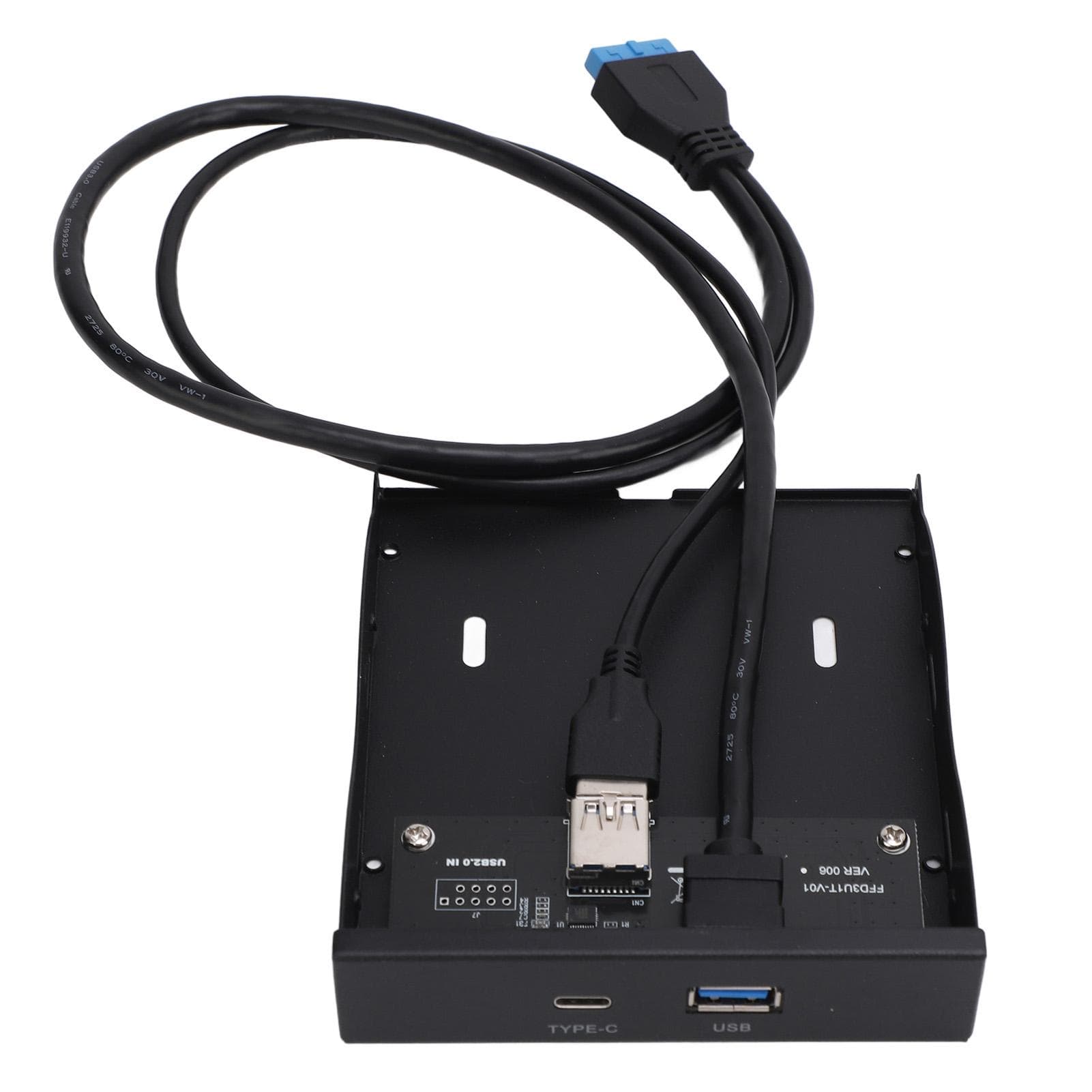 USB 3.2 GEN1 Front Panel Hub 5Gbps High Speed Type C and USB 3.0 Female 19 Pin Floppy Drive Front