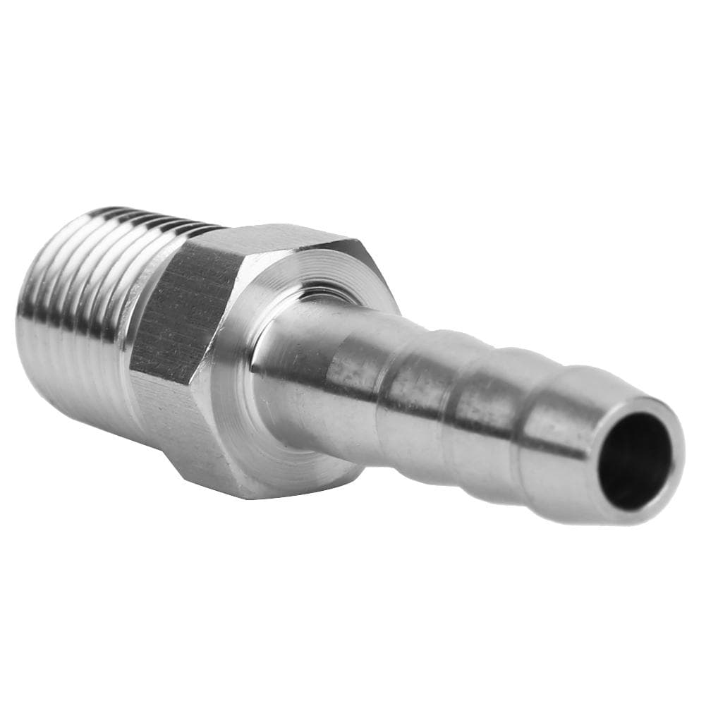 2PCS 14in Stainless Steel BSPT Male Thread Connector Barb Joint Quick Coupling Connector Pipe