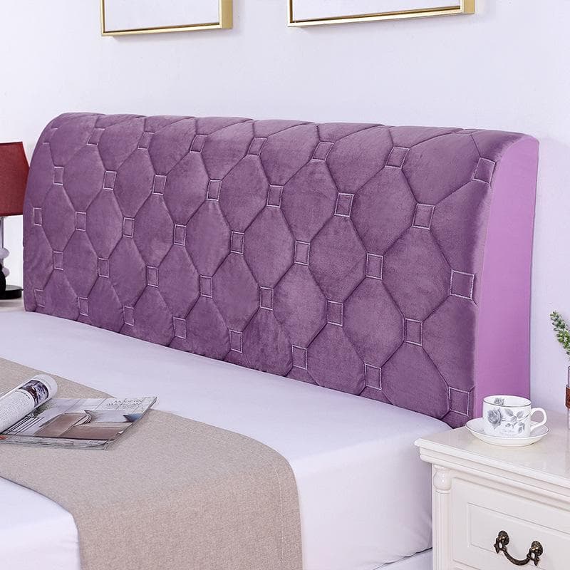 High quality plaid headboard covers elastic ultra comfy backrest bed cover home all-inclusive dust protector quilted bedspread L160xH60cm