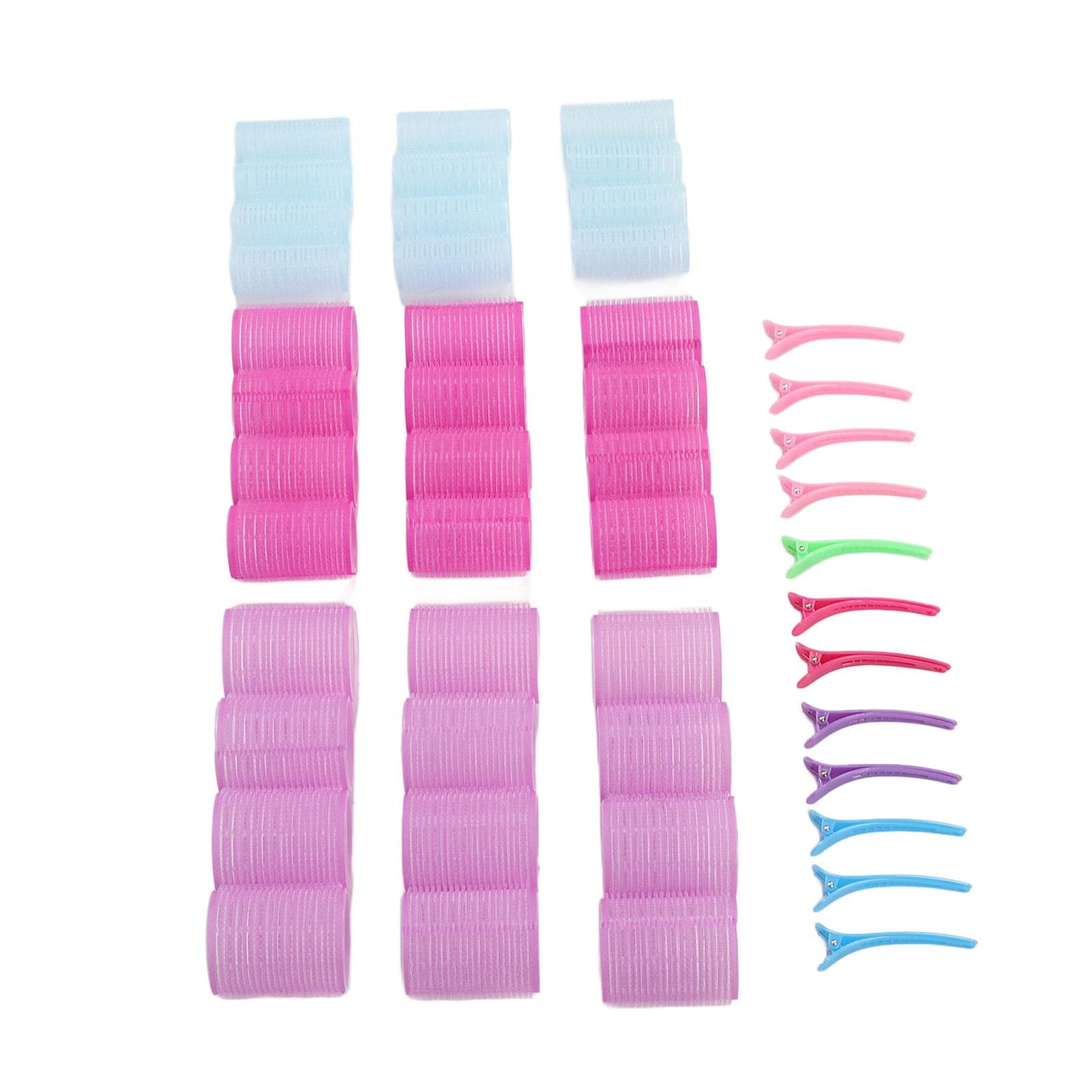 48pcs Self Grip Hair Curlers Heatless 3 Size Strong Hold Hairdressing Curlers with Colored Clips