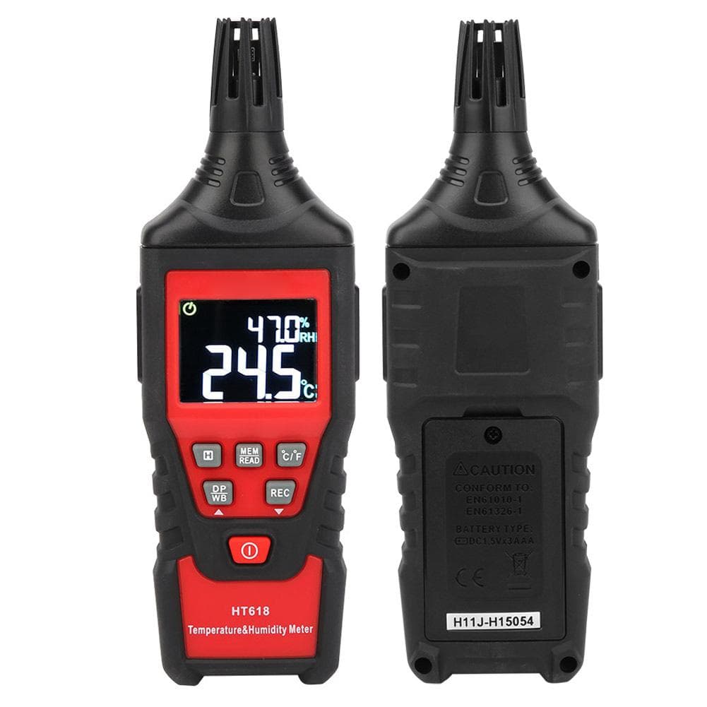 Temperature Humidity Meter Digital High Accuracy Sensitivity Portable Dual LCD Display HT618