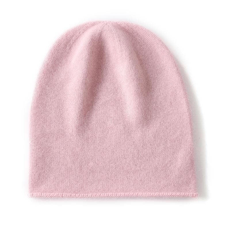 Winter 100% Cashmere Knitted Unisex Warm Hat High Quality Solid Leisure Sleeve Hat Men's And Women's High Quality Hat One Size