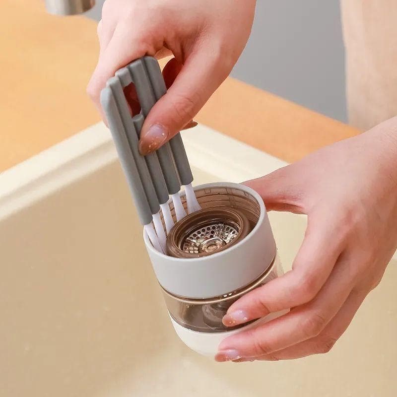 Cup Lid Keyboard Gap Brush Curl Cup Lid Brush Air Cushion Comb Cleaning Brush Bottle Cap Groove Gap Multi-purpose gray
