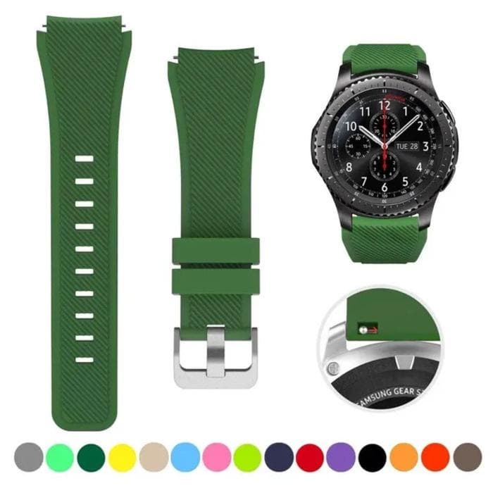 20mm 22mm Band For Samsung Galaxy Watch 3 4 5 6 46mm 42mm Gear S3/ Sport Active 2 Silicone Bracelet For Huawei GT 4 3 2/2e Strap 20mm army green
