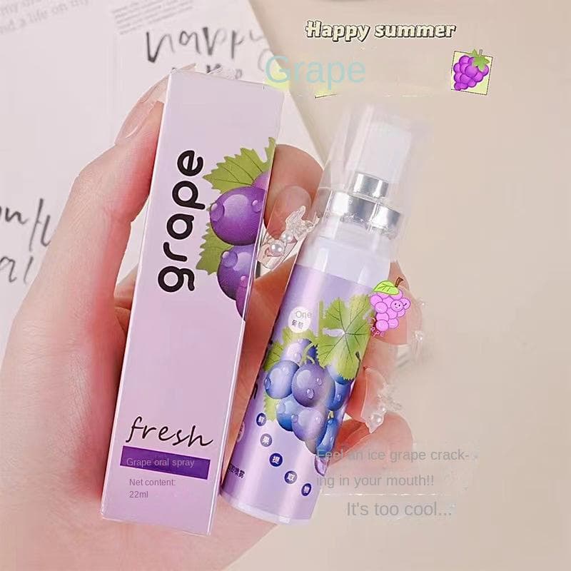 Oral Fresh Spray Mouth Freshener Odor Treatment Oral Remove Bad Breath Fruit Litchi Peach Flavor Persistent Oral Care grape purple