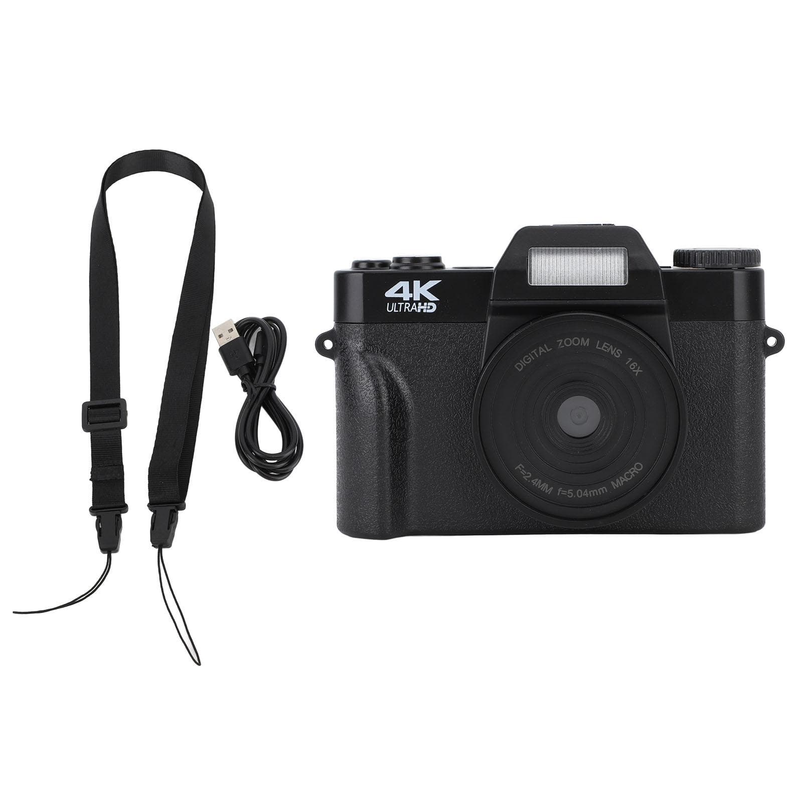4K HD Digital Camera 48MP 16X Digital Zoom Autofocus Anti Shake 3.0 Inch IPS Screen Pocket Compact