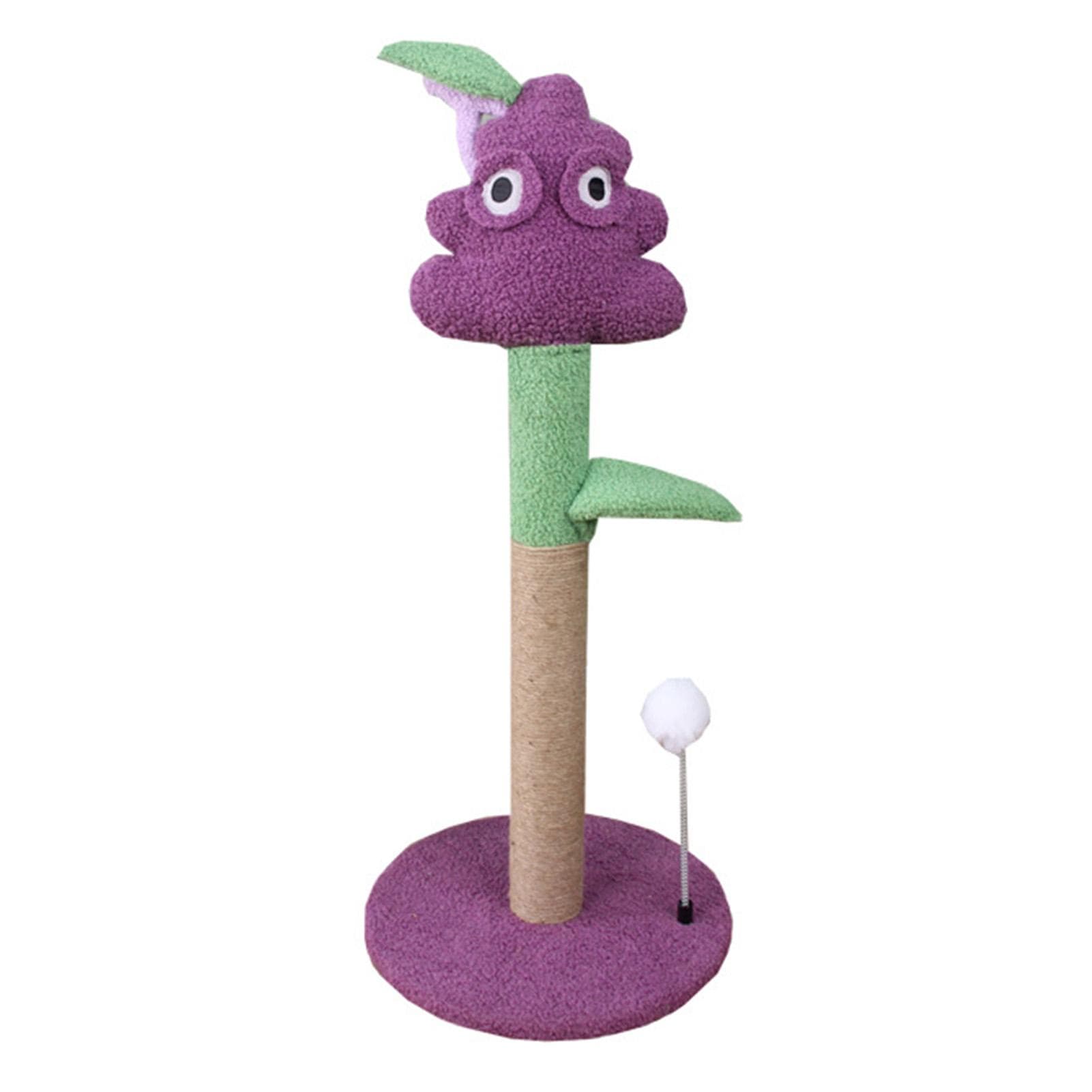Cat Climbing Tree Sisal Claw Grinding Purple Grape Shape Interactive Multifunctional Cat Tower for