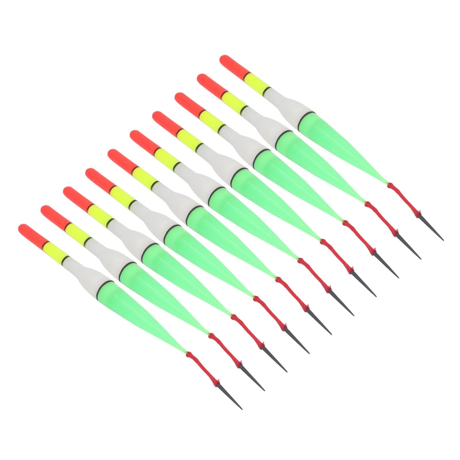 10Pcs Luminous Fishing Float Glow in The Dark Floaters Night Lighted Bobbers Slip Floats