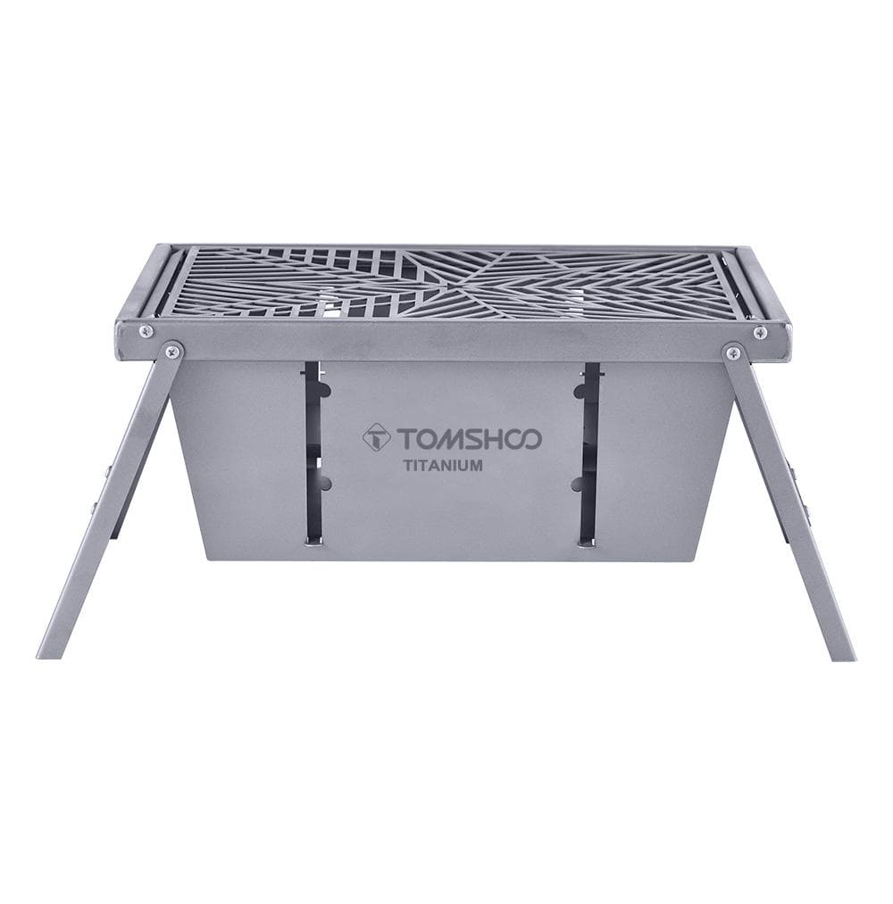 Mini Grill Folding Barbecue Wood Stove Portable Pure Titanium Thick Anti-rust And Windproof grey