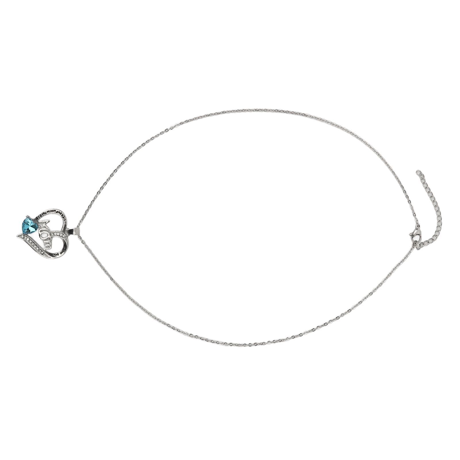 Heart Shaped Letter Pendant Necklace Women Alloy Rhinestone Necklace Jewelry Accessory for Mother