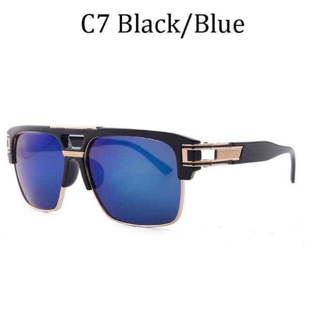 Man Women Flat Mirror Sunglasses Unisex Fashion Vintage Square Sun Glasses Brand Designer Sunglasses None