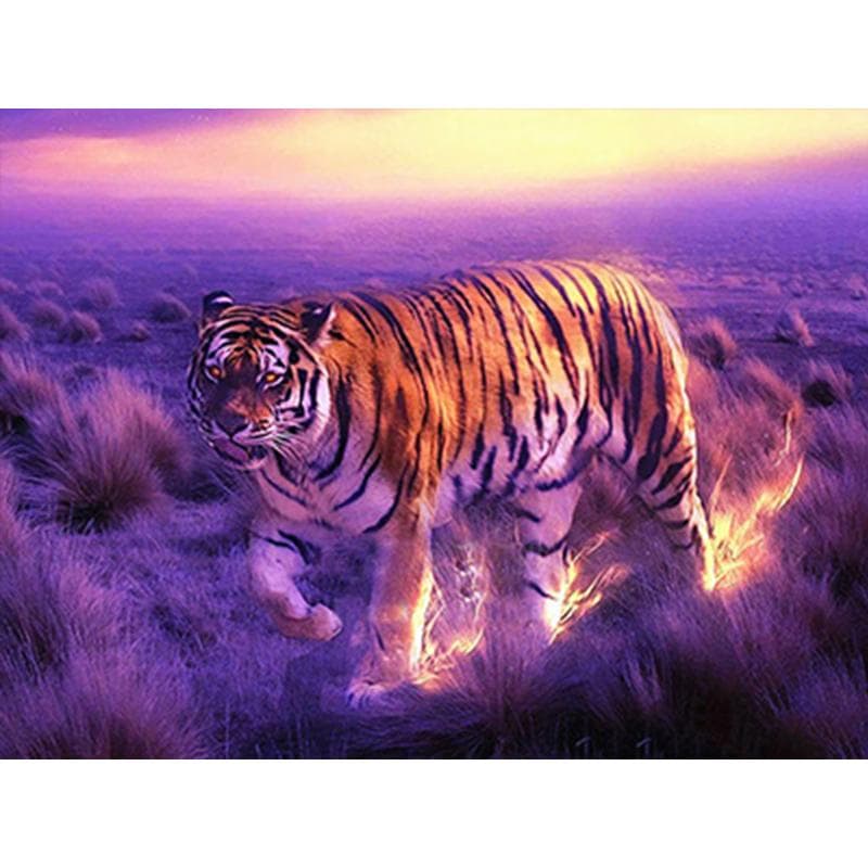 DIY 5D Diamond Painting Tiger Full Round Mosaic Diamond Embroidery Decor Home Gift 20X30CM