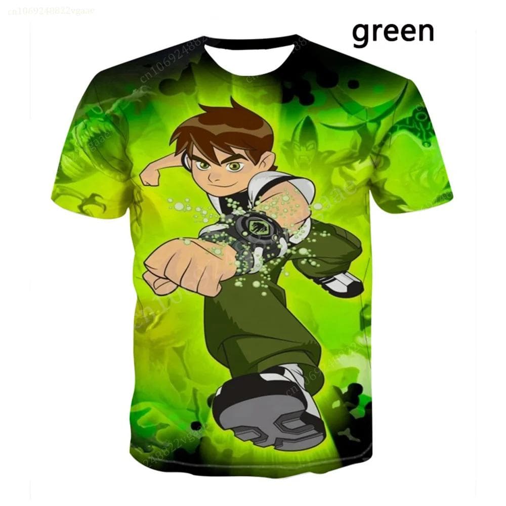 Summer Ben Tennyson 10 T Shirt Cartoon Boys Girls Tshirt Children's Clothing Kids Clothes Tee Shirts Costume Training Uniform 100cm