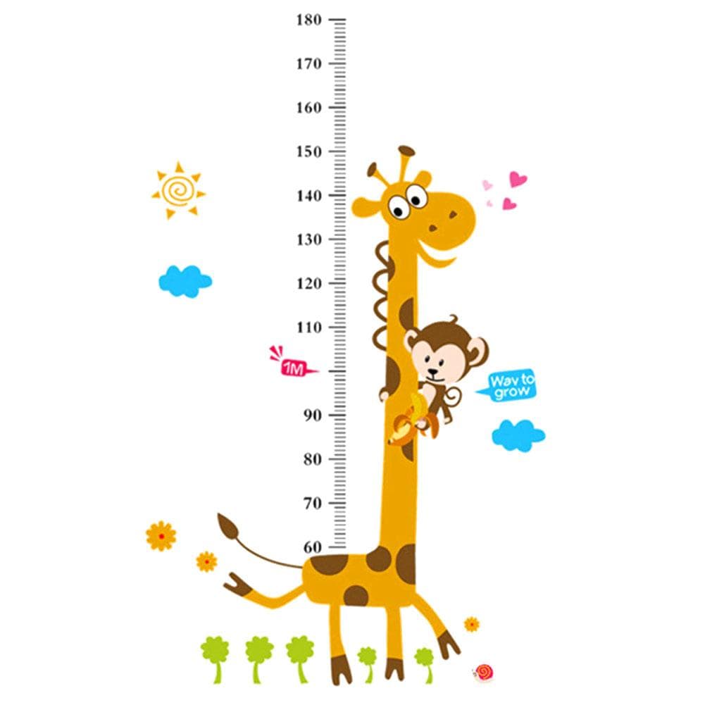 4Pcs Giraffe Children Height Measure Removable Wall Sticker for Children s Room Kindergarten
