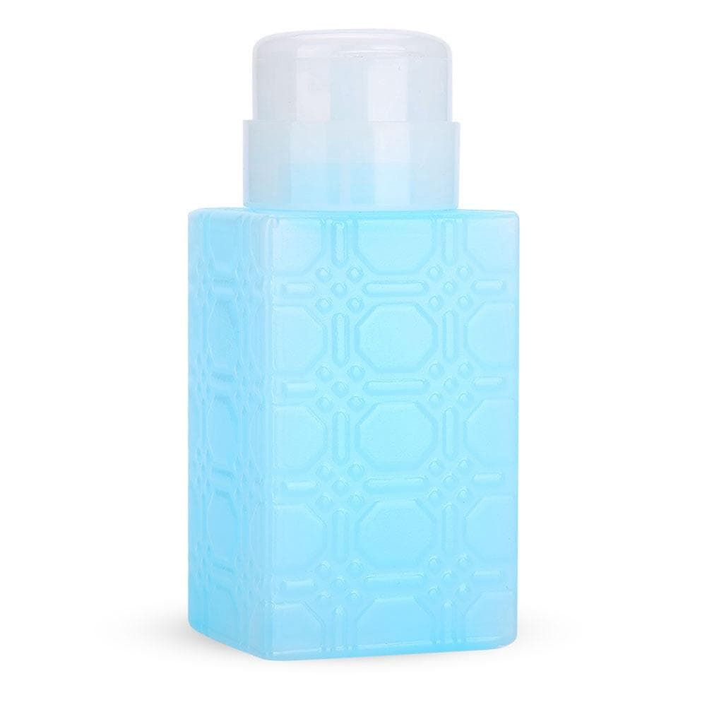 Portable Refillable Pump Dispenser Bottle Nail Art Polish Makeup Remover Lotion Container Blue