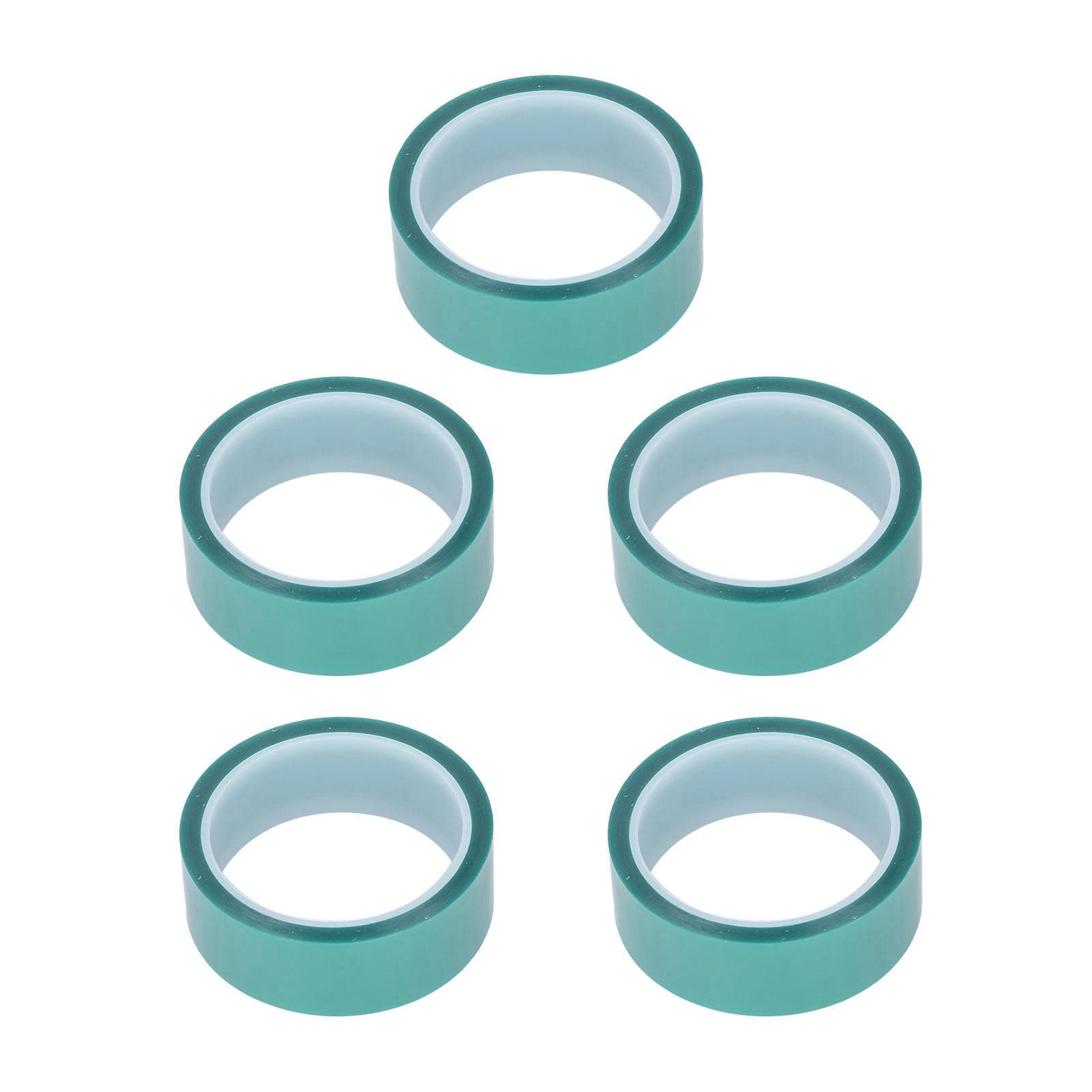 5 Pcs Masking Tape Green 33mm Width 33m Length Spray Painting Protection PET High Temperature Tape