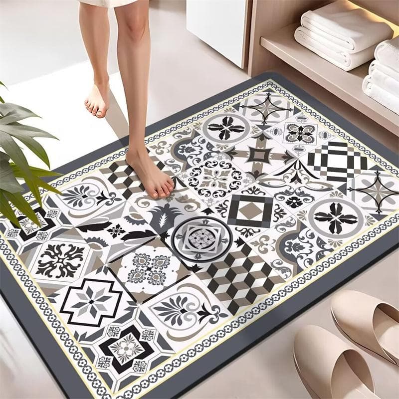 Super Absorbent Bath Floor Mat Anti Slip Bathroom Carpet Toilet Carpet Door Foot Mats Bath Non-slip Rubber Shower Rug Pad 40×60cm