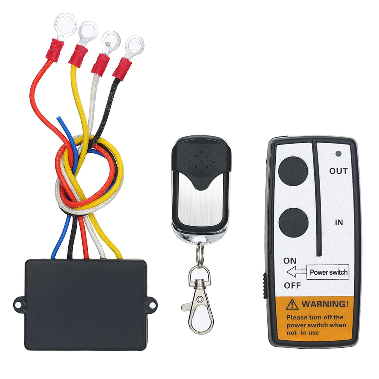 DC12V Universal Wireless Winch Remote Control Kit 12V 50ft 2 Remotes with Indicator Light for Truck multicolour