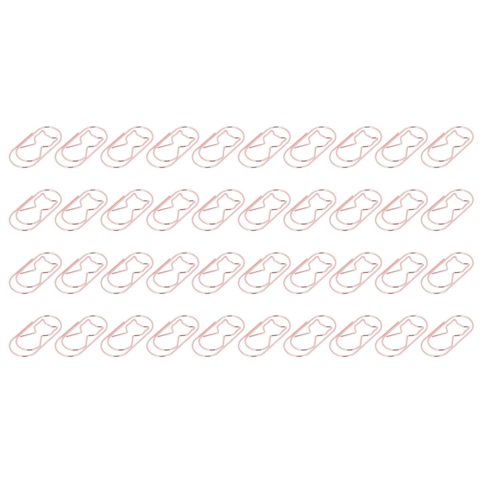 4 Box Cute Cat Paper Clip Fun Shaped Plated Surface Paper Clamp Bookmark Clips Wire Bookmark for rose gold