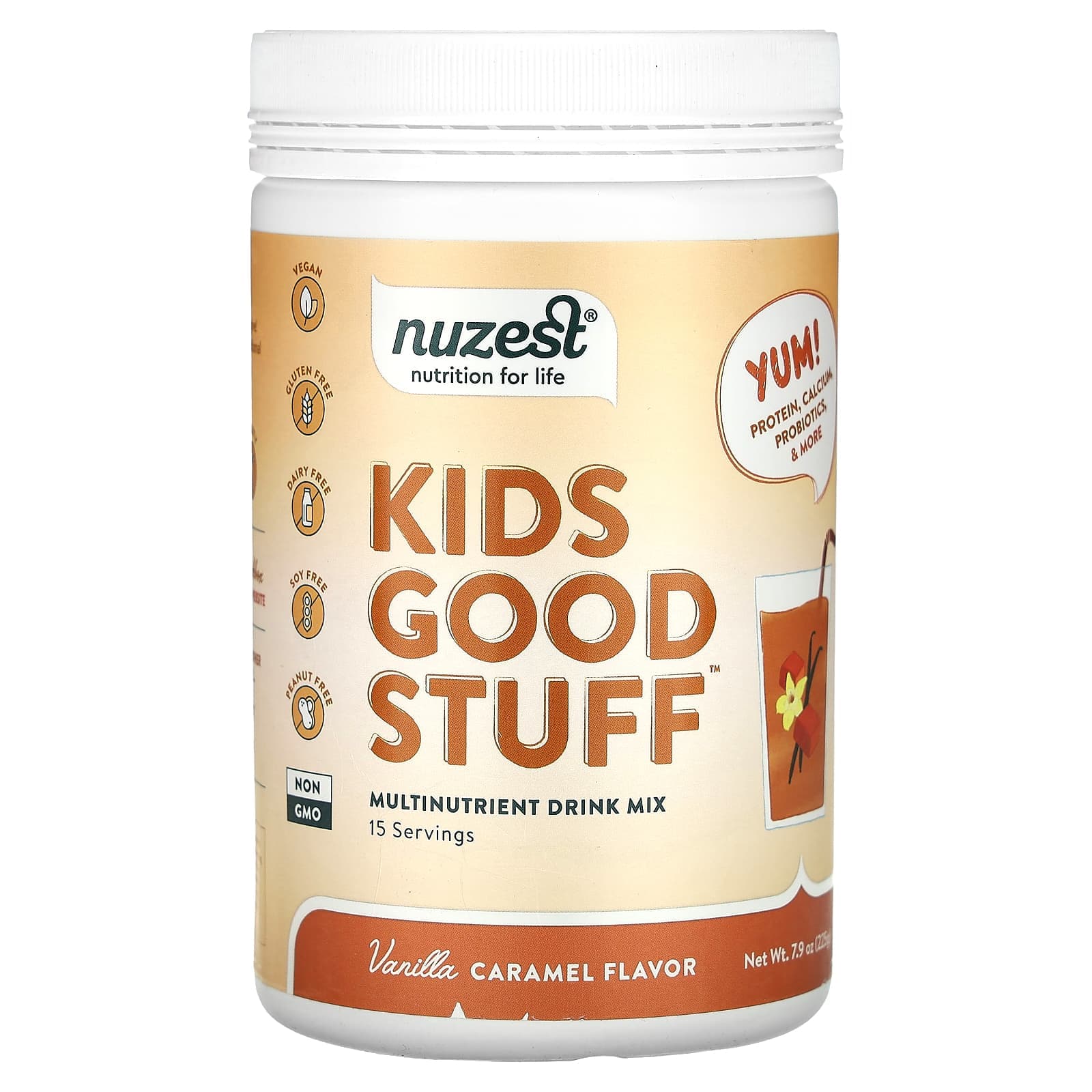 Nuzest, Kids Good Stuff, Multi-Nutrient Drink Mix, Vanilla Caramel, 7.9 oz (225 g)