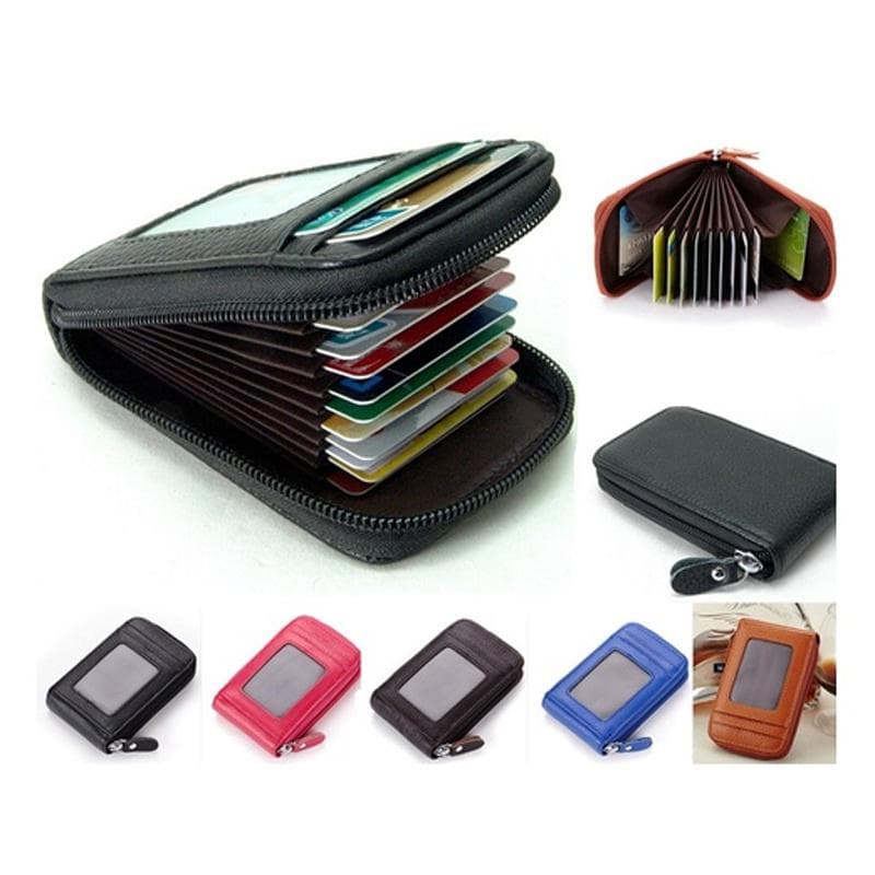 Fashion Men's/Women's  Mini PU Leather Wallet ID Credit Cards Holder Purse blue