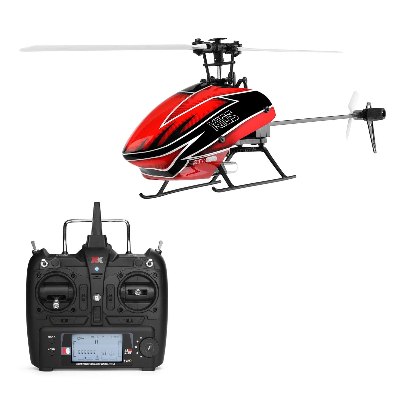 WLtoys K110S-B 2.4GHz RC Helicopter 6CH Compatible with FUTABA S-FHSS with Gyro for Adult Kid with remote controller multicolour