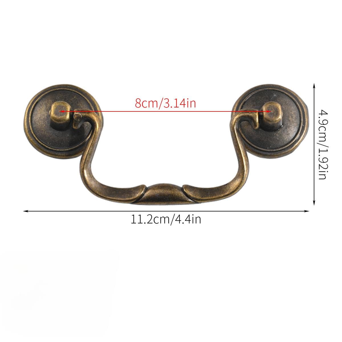 1set Antique Bronze Handle w/screw Vintage Pull Alloy Knob Cabinet Drawer Wardrobe Door Furniture Old Chinese Simple bronze
