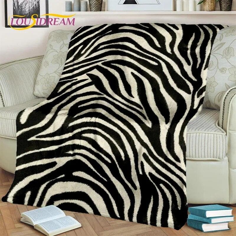3D Colorful Zebra Stripe Pattern HD Blanket,Soft Throw Blanket for Home Bedroom Bed Sofa Picnic Travel Office Cover Blanket Kids 150x180cm