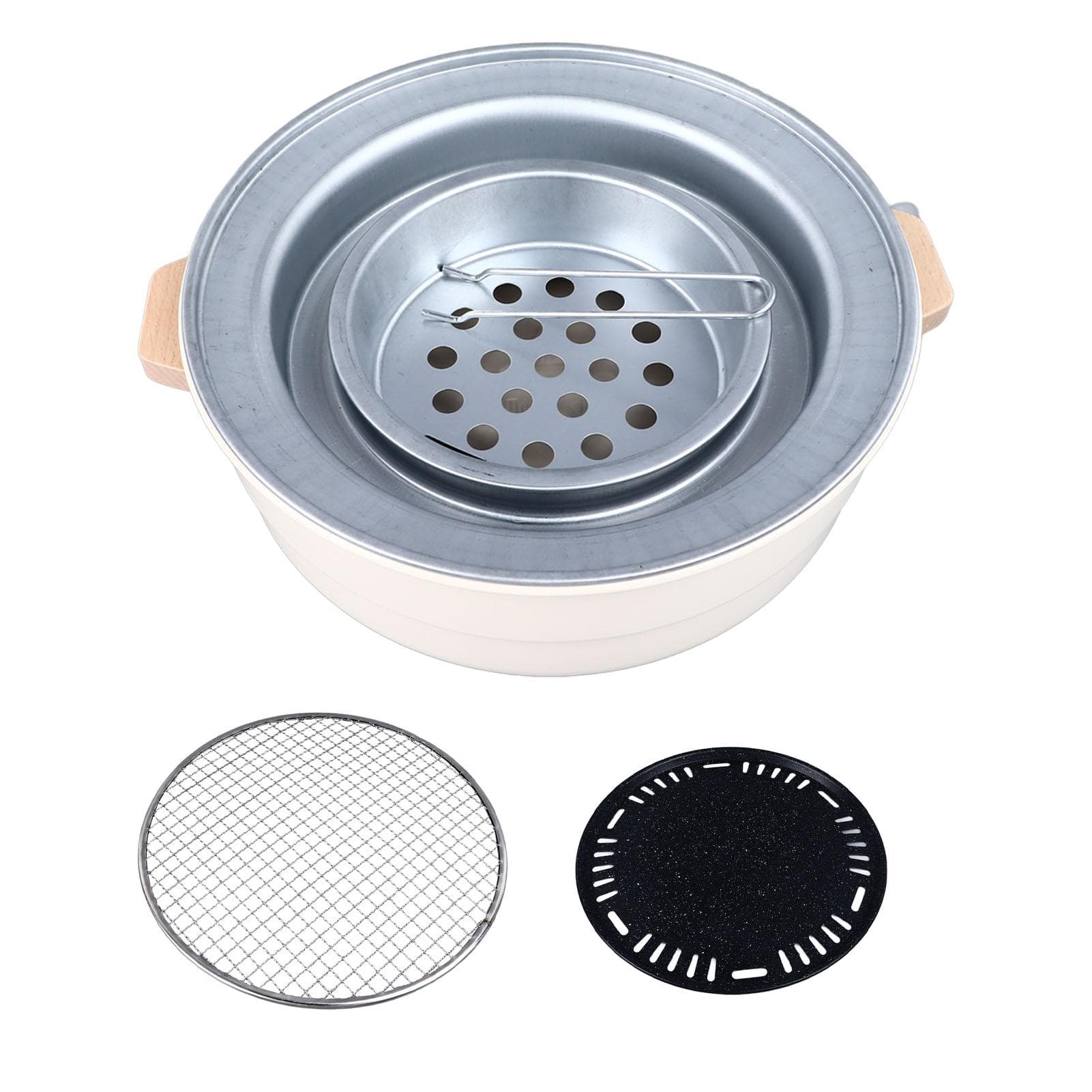 Portable Charcoal Grill Iron Smokeless Small Barbecue Grill for Garden Backyard Party Picnic L
