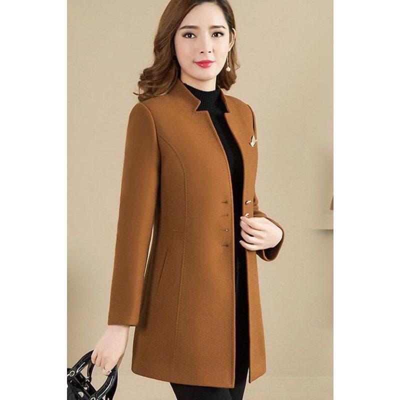 Autumn and Winter Seasonal Woolen Coat Medium and Long New Woolen Coat 3XL