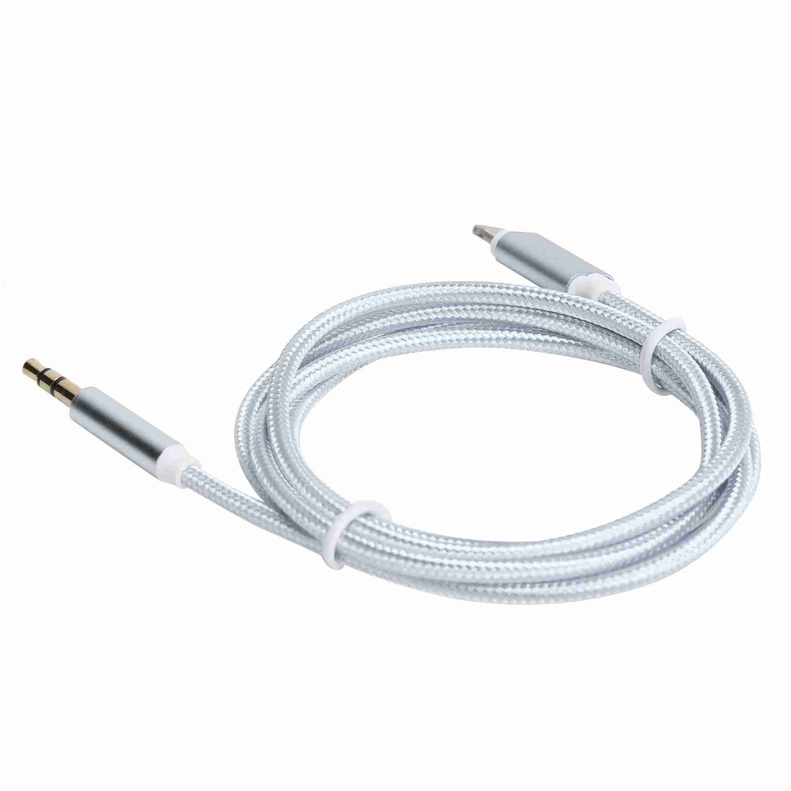 Car AUX Cord for IOS 12 3.5mm AUX o to for IOS Interface Adapter Nylon Braided CableBlack white