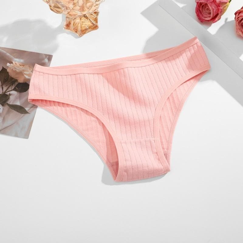 FINETOO Pure Cotton Panties for Women Plus Size Comfort Sexy Briefs Solid Color Panty Female Underpants XS-6XL XXXXXL pink