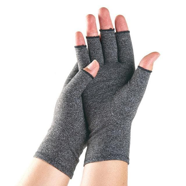 1 Pair Compression Gloves Wrist Support Joint Pain Relief Hand Brace Women Men Therapy Wristband Compression Gloves M (17-20CM) grey