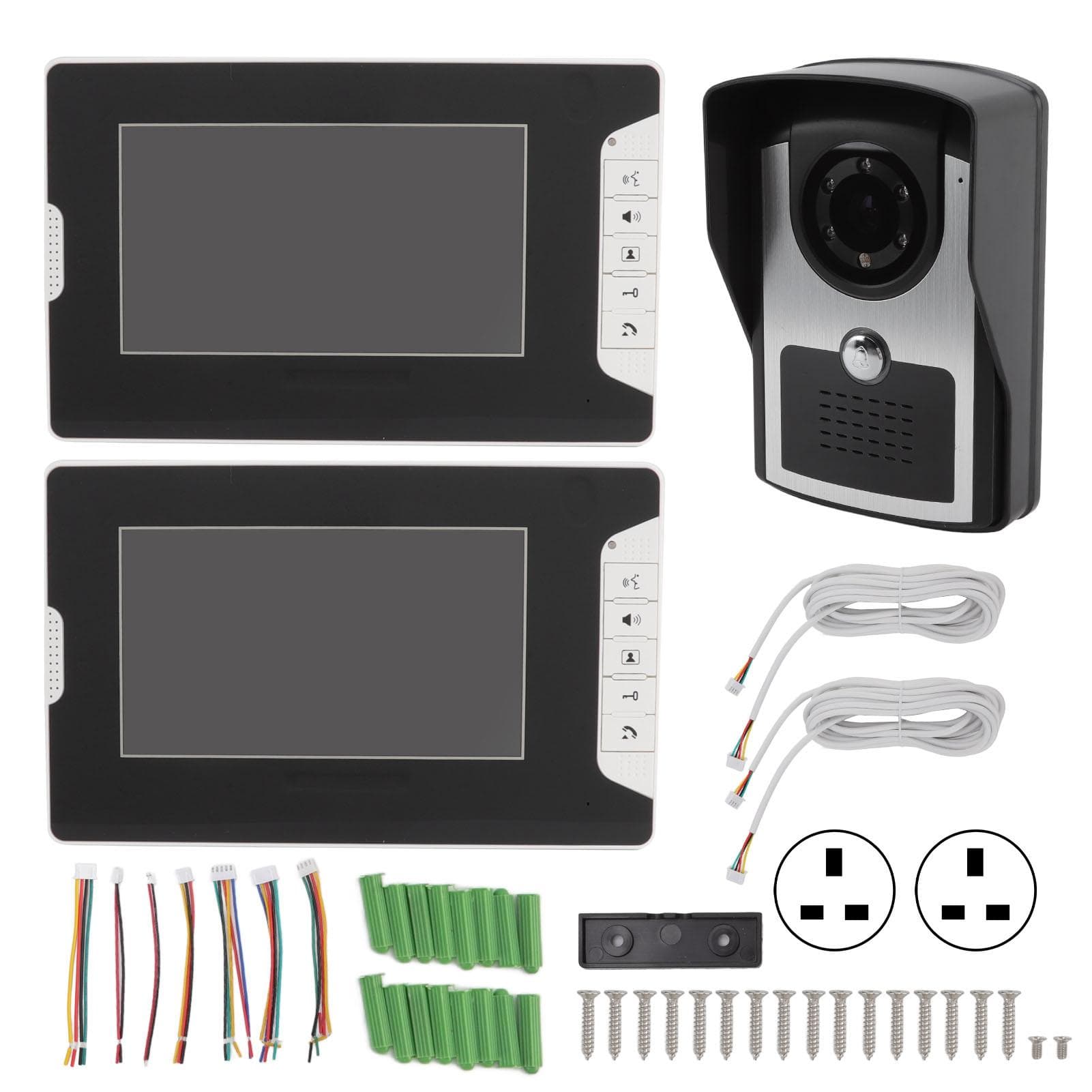 Video Intercom Doorbell Smart Dual Monitor Electronic Doorbell 16 Bells Night Vision Infrared